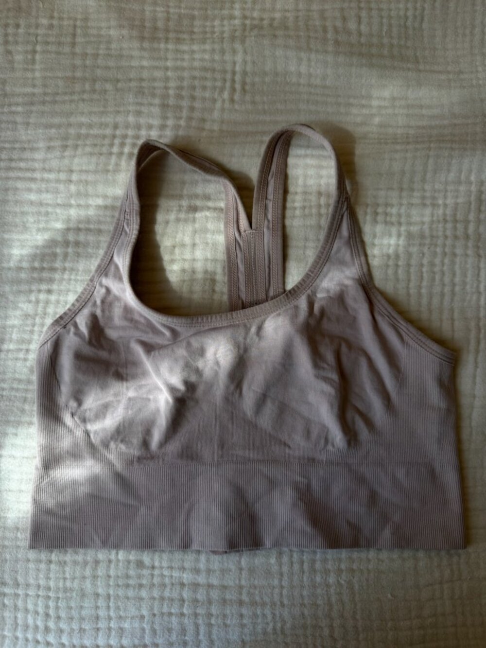 Beige Sports Bra X-Back Straps - Sz M